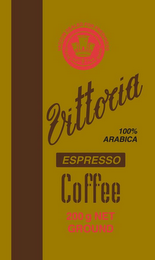 VACUUM SEALED FOR FRESHNESS VITTORIA 100% ARABICA ESPRESSO COFFEE 200 G NET GROUND logo