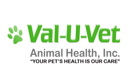 VAL-U-VET ANIMAL HEALTH INC. "YOUR PET'S HEALTH IS OUR CARE" logo