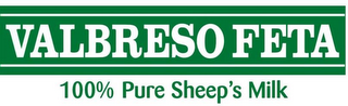 VALBRESO FETA 100% PURE SHEEP'S MILK logo