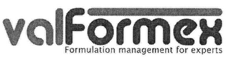 VALFORMEX FORMULATION MANAGEMENT FOR EXPERTS logo