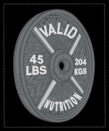 VALID NUTRITION 204 KGS 45 LBS logo