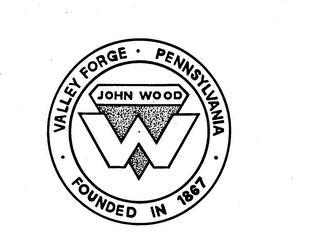 VALLEY FORGE PENNSYLVANIA FOUNDED IN 1867 JOHN WOOD W logo