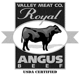 VALLEY MEAT CO. ROYAL ANGUS BEEF USDA CERTIFIED logo