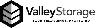 VALLEYSTORAGE YOUR BELONGINGS, PROTECTED logo