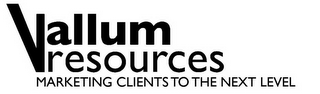 VALLUM RESOURCES MARKETING CLIENTS TO THE NEXT LEVEL logo