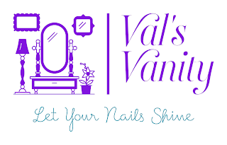 VAL'S VANITY LET YOUR NAILS SHINE logo