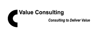 VALUE CONSULTING CONSULTING TO DELIVER VALUE logo