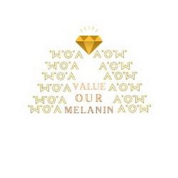 VALUE OUR MELANIN WOA WOA WOA WOA WOA WOA AOW AOW AOW AOW AOW AOW logo