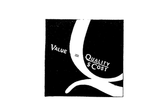 VALUE = QUALITY $COST logo