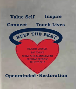 VALUE SELF INSPIRE CONNECT TOUCH LIVES OPENMINDED·RESTORATION HEALTHY CHOICES EAT TO LIVE ACTIVE SELF-MANAGEMENT REGULAR EXERCISE TRUE TO SELF logo