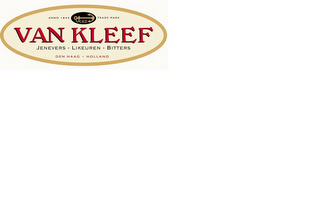 VAN KLEEF JENEVERS - LIKEUREN - BITTERS DEN HAAG - HOLLAND ANNO 1842 TRADE MARK logo