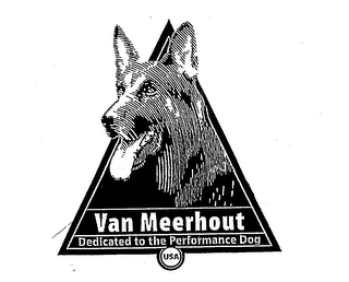 VAN MEERHOUT DEDICATED TO THE PERFORMANCE DOG USA logo