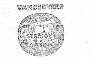 VANDERVEER STRAIGHT APPLE JACK EST 1867 100 PROOF logo