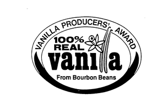 VANILLA PRODUCERS' AWARD 100% REAL VANILLA FROM BOURBON BEANS logo