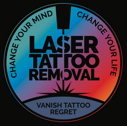 VANISH TATTOO REGRET LASER TATTOO REMOVAL CHANGE YOUR MIND CHANGE YOUR LIFE logo