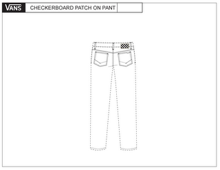 VANS CHECKERBOARD PATCH ON PANT logo