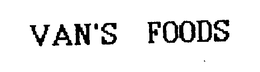 VAN'S FOODS logo