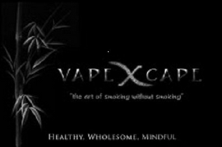 VAPEXCAPE "THE ART OF SMOKING WITHOUT SMOKING" HEALTHY, WHOLESOME, MINDFUL logo