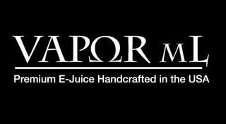 VAPOR ML PREMIUM E-JUICE HANDCRAFTED IN THE USA logo