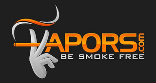 VAPORS.COM BE SMOKE FREE logo