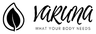 VARUNA WHAT YOUR BODY NEEDS logo