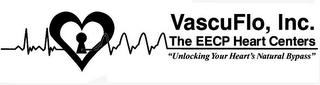 VASCUFLO, INC. THE EECP HEART CENTERS "UNLOCKING YOUR HEART'S NATURAL BYPASS" logo