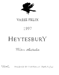 VASSE FELIX 1997 HEYTESBURY WESTERN AUSTRALIA 750ML PRODUCE OF AUSTRALIA 14.6% ALC./VOL. logo