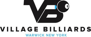 VB VILLAGE BILLIARDS WARWICK NEW YORK logo