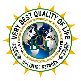 VBQL VERY BEST QUALITY OF LIFE UNITE UNLIMITED NETWORK logo
