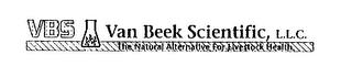VBS VAN BEEK SCIENTIFIC, L.L.C. THE NATURAL ALTERNATIVE FOR LIVESTOCK HEALTH. logo