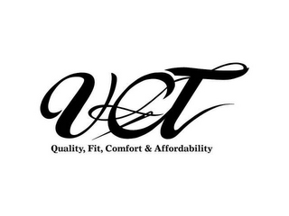 VCT QUALITY, FIT, COMFORT & AFFORDABILITY logo