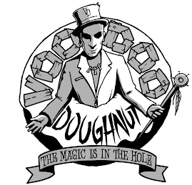 VD VOODOO DOUGHNUT THE MAGIC IS IN THE HOLE logo