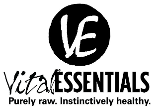 VE VITAL ESSENTIALS PURELY RAW. INSTINCTIVELY HEALTHY. logo