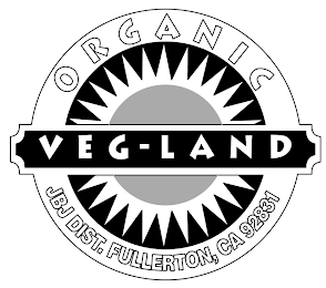 VEG-LAND ORGANIC JBJ DIST. FULLERTON, CA 92831 logo