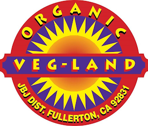 VEG-LAND ORGANIC JBJ DIST. FULLERTON, CA 92831 logo