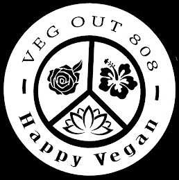 VEG OUT 808 HAPPY VEGAN logo