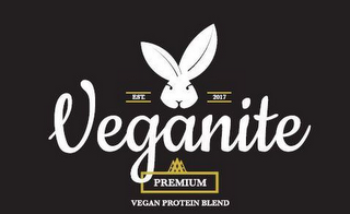 VEGANITE EST. 2017 PREMIUM VEGAN PROTEIN BLEND logo