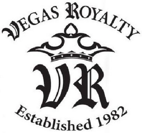 VEGAS ROYALTY, VR, ESTABLISHED 1982 logo