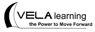 VELA LEARNING THE POWER TO MOVE FORWARD logo