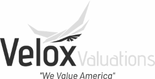VELOX VALUATIONS "WE VALUE AMERICA" logo