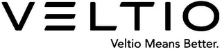 VELTIO VELTIO MEANS BETTER. logo