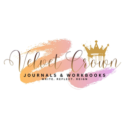 VELVET CROWN JOURNALS & WORKBOOKS WRITE. REFLECT. REIGN logo