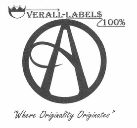 VERALL-LABELS A "WHERE ORIGINALITY ORIGINATES" logo