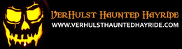 VERHULST HAUNTED HAYRIDE WWW.VERHULSTHALLOWEENHAYRIDE.COM logo