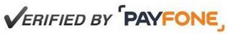 VERIFIED BY PAYFONE logo