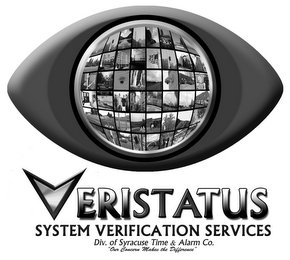 VERISTATUS SYSTEM VERIFICATION SERVICES DIV. OF SYRACUSE TIME & ALARM CO. "OUR CONCERN MAKES THE DIFFERENCE" logo