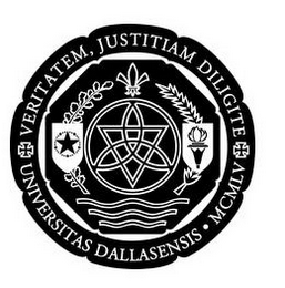 VERITATEM, JUSTITIAM DILIGITE UNIVERSITAS DALLASENSIS MCMLV logo