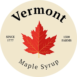 VERMONT MAPLE SYRUP SINCE 1777 1500 FARMS logo