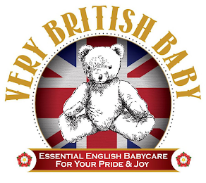 VERY BRITISH BABY  ESSENTIAL ENGLISH BABYCARE FOR YOUR PRIDE & JOY logo