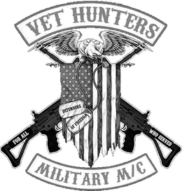 VET HUNTERS MILITARY M/C FOR ALL WHO SERVED DEFENDERS OF FREEDOM logo